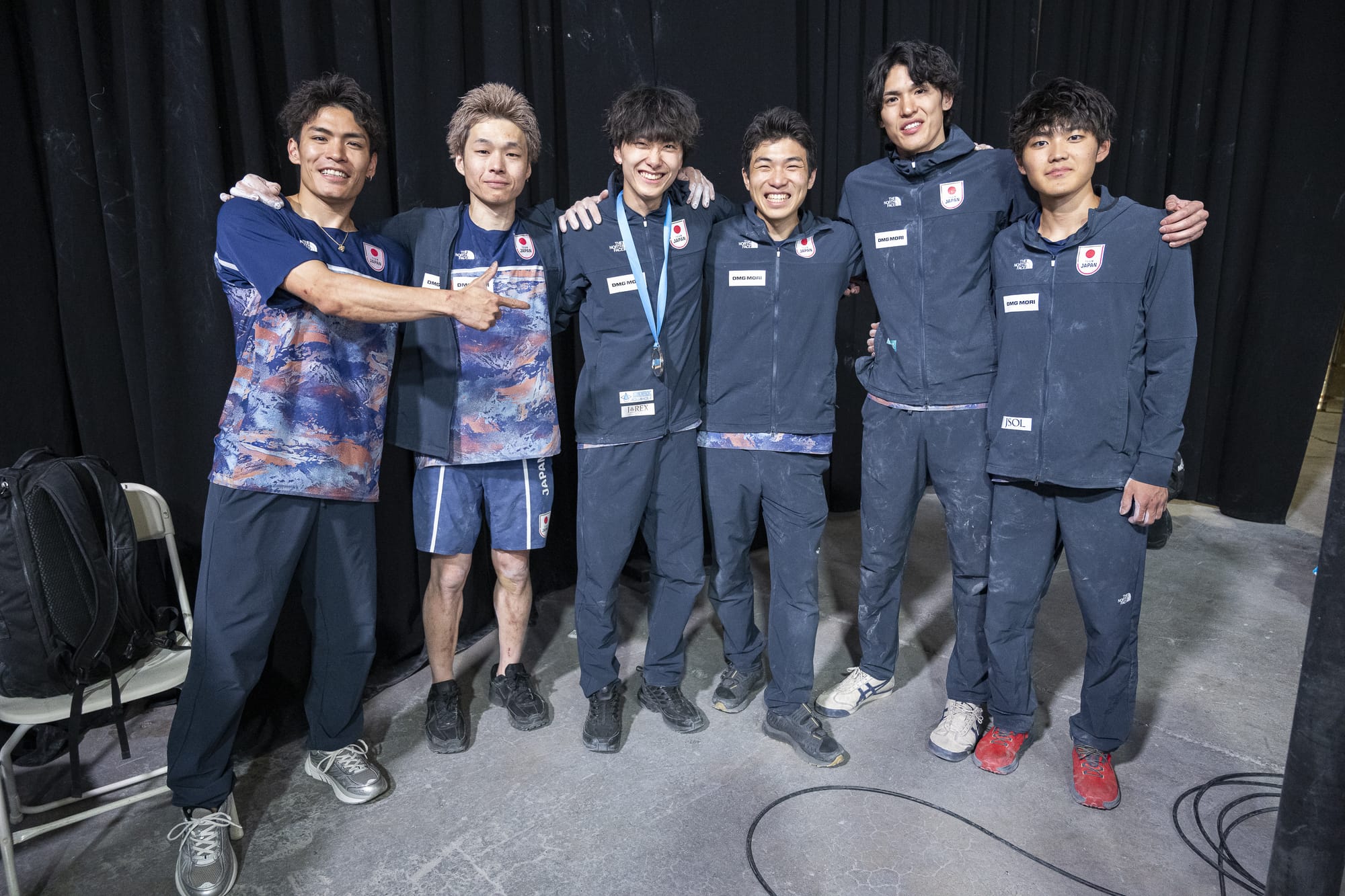 Japanese mens' team standing for a photo after the final