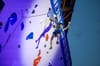 Sorato Anraku celebrates topping out the finals route and winning his first lead World Cup