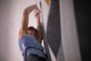 Lukas Mokrolusky competing in the IFSC Europe Munich final